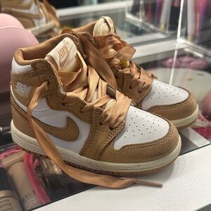 Nike Kids Brown and White High-Top Sneakers